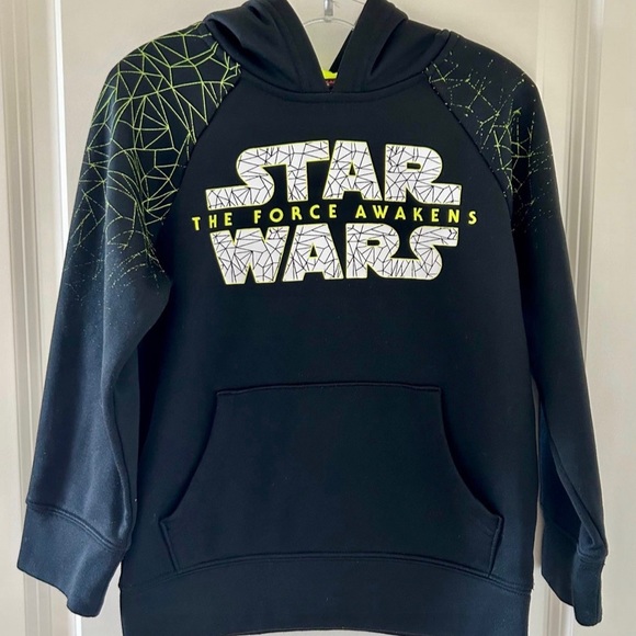 Star Wars Other - Star Wars The Force Awakens Boys Black/White/ Yellow Neon‎ Hoodie Size 5